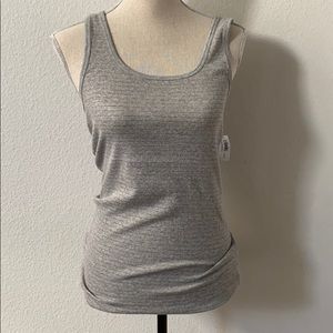 Old navy ribbed tank top, gray with gold stripes